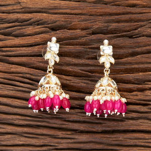 ต่างหูแบบแชนเดอเลียร์ Kanhai Jewels คุณภาพส่งออกออนไลน์ล่าสุด วัสดุทองเหลือง ชุบเมห์นดี รุ่น 113469 สำหรับผู้หญิง - Product Image 3