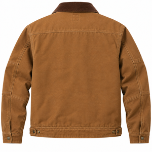 Veste de travail Detroit en toile de canard épaisse pour homme, hiver, logo personnalisé, col rabattable, matelassée, haute qualité, 220g, vente en gros - Product Image 2