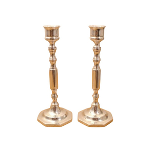 Porte-bougies vintage en métal argenté, style rétro antique en étain, pour centre de table de mariage de luxe. - Product Image 4