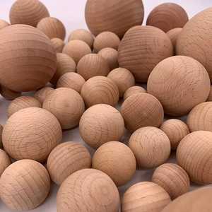 MN EXPORTS Beech <b>Wood</b> <b>Round</b> Balls Plant Pattern 2-Piece Rustic Home Decor - Product Image 1
