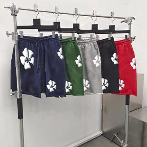 Fournisseur direct en gros OMMiZ Short en denim de créateur en coton épais 450g avec lettres, déchirures, impression en relief et motif araignée Baping 1.1 1:1 - Product Image 1