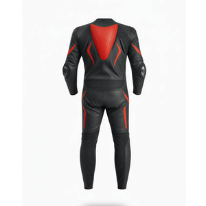 Unisex <b>Full</b> Sleeve Leather Motorcycle Racing <b>Suit</b> Color Blocked Breathable Quick-Dry All Seasons Adult Wear - Product Image 3