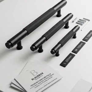 Matte Black Aluminum Cabinet Handles – Modern Drawer <b>Pulls</b> <b>for</b> Kitchen & Furniture, Durable, Corrosion-Resistant - Product Image 1