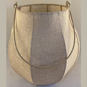 Farol Decorativo Artesanal de Hierro Natural, Vidrio y Tela de Algodón para Decoración Interior de Primera Calidad - Product Image 3