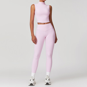 Conjunto de Yoga y Pilates Reversible y Transpirable para Mujer, Tallas Grandes, Ropa Deportiva con Logotipo Frontal y Cintura Elástica de Cuatro Vías - Product Image 6