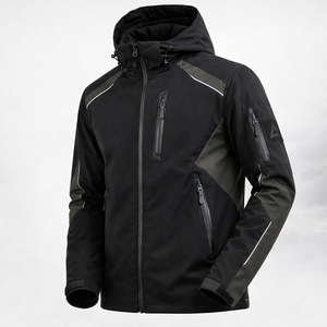 Veste Softshell Imperméable et Coupe-Vent pour Hommes en Spandex/Polyester, Idéale pour la Randonnée et les Vêtements de Travail en Plein Air - Product Image 1