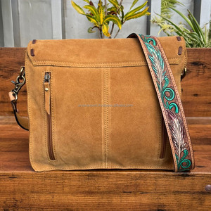 2024 Hot Sale High Quality Hand Tooled Suede Leather Concealed Carry Fringe Crossbody Bag for Women Large Capacity Messenger Bag - Product Image 5