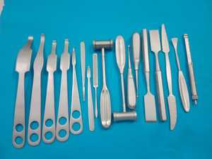 Juego de Instrumentos Quirúrgicos Ortopédicos: Cincel Manual para Huesos, Raspador, Cureta, Elevador, Martillo, Certificado CE Clase I - Product Image 1