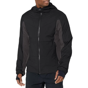 Veste coupe-vent matelassée en toile épaisse pour homme, avec fermeture éclair, imperméable, respirante, anti-UV, à capuche, pour le cyclisme et la course à pied, service OEM - Product Image 1