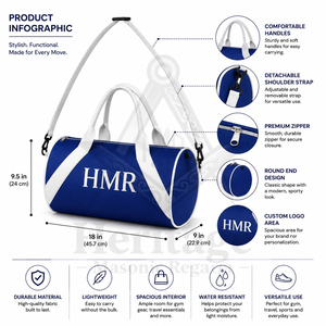 Sacs de voyage et de sport légers en polyester imperméable bleu et blanc pour la franc-maçonnerie, les confréries et les sororités - Tenues et insignes maçonniques - Product Image 6