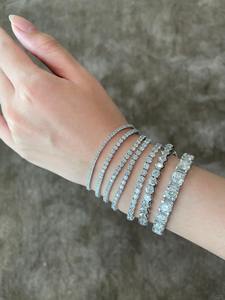 Bracelet tennis en diamant de laboratoire, taille ronde, plaqué or 10K/18K, certifié IGI, style hip-hop, unisexe, cadeau de mariage, bijoux - Product Image 3