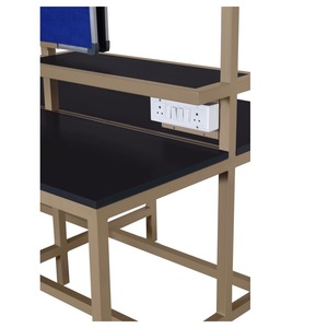 Premium Quality Heavy Duty Cast Iron Industrial Workstation with T5 LED Light Softboard <b>Monitor</b> <b>Stand</b> Large Work Surface For Use - Product Image 1