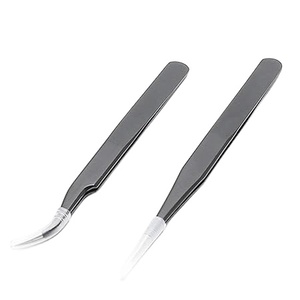 แหนบขนตาปลอมด้ามเงินสีดำกล่องสีชมพูแยกขนตาปลอมฉลากส่วนตัว - Product Image 1