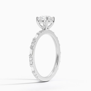 แหวน BOJ รุ่น 0144 ทรงกลม เงินแท้ 925 ประดับเพชรทรงบาแก็ตต์แบบหนามเตย แหวนเพชรเม็ดเดี่ยว 2 กะรัต สี D ความสะอาด VVS1 มอยส์ซาไนต์ GRA ลดราคา - Product Image 2