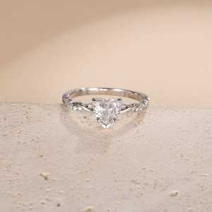 7MM Heart Cut Moissanite Rope Band Romantic <b>Ring</b> For Women's original 925 Silver Fine Jewelry Party Occasion For Lovers - Product Image 1