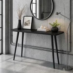 Table console en bois noir pour salon, table d'appoint moderne pour entrée, table de couloir en bois pour la décoration de la maison - Product Image 3