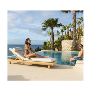 Tumbona de madera de teca para playa y piscina, cama de día natural para uso en exteriores, materiales de alta calidad al por mayor - Product Image 3