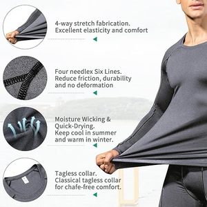 Men's Compression Long Sleeve Performance Shirt Premium Quick Dry Compression Base <b>Layer</b> <b>Top</b> Men's Athletic Compression Training - Product Image 4