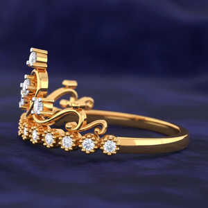 Anillo de Piedras Preciosas Doradas de la Serie Crown para Mujer - Diseño de Princesa con Personalidad - Product Image 6