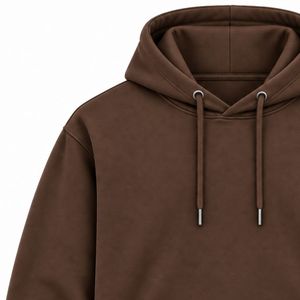 Men <b>Brown</b> Pullover Hoodie Plain <b>Long</b> <b>Sleeve</b> Casual Sweatshirt Custom Logo Streetwear Sportswear Gym <b>Top</b> Shoukat Apparel - Product Image 2