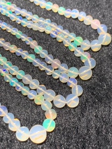 Perles d'opale éthiopienne naturelle rondes de 2 à 6 mm, brin de 16 pouces, qualité supérieure, perles d'opale éthiopienne naturelle rondes pour la création de bijoux - Product Image 1
