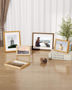 Wooden Picture <b>Frame</b>, USA-Sourced Natural <b>Oak</b> Solid Wood Photo <b>Frame</b> with Plexiglass for Display Pictures Without Mat, Walnut - Product Image 5
