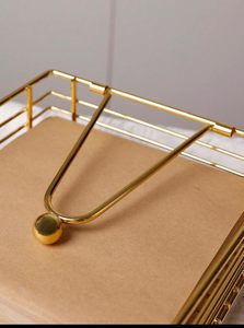Wedding Table Decor Metal Table Organiser <b>Tissue</b> <b>Paper</b> Holder Modern Home Accessory Gold Table Accent Stylish Napkin Rack - Product Image 2