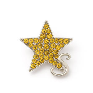 Broches de metal personalizados con estrellas y diamantes de imitación para decoración de vestidos de mujer de alta calidad y lujo. - Product Image 2