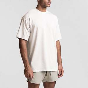 Short Sleeve <b>Men's</b> Formal O-Neck Loose Fit 100% Cotton 220g Knitted Fabric Front Logo Sports T-<b>shirt</b> Training Basketball - Product Image 1