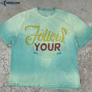 Camiseta Casual de Manga Corta con Cuello Redondo y Estampado de Letras en la Parte Delantera para Hombre, Color Rojo Tie-Dye, Corte Regular, 100% Algodón Jersey, 320g - Product Image 5