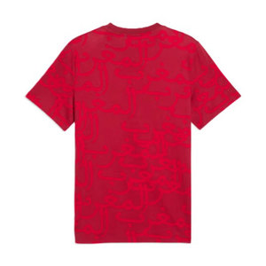 Red Men's Short Sleeve Soccer <b>T</b>-<b>Shirt</b> Crew Neck Printed Letter Pattern Breathable <b>Polyester</b> Regular Fit All Seasons Apparel - Product Image 2