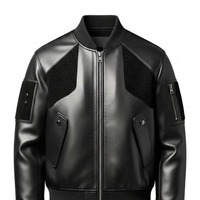 Vente directe usine – Blouson bomber unisexe en similicuir tissé enduit, style streetwear hiver, à capuche, fermeture éclair, col montant