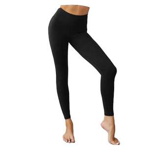 Pantalones de Yoga Ajustados para Mujer, Color Sólido, Venta Caliente 2026, Logotipo Personalizado Disponible, Cintura Alta, Spandex/Nailon, Leggings Ligeros - Product Image 5