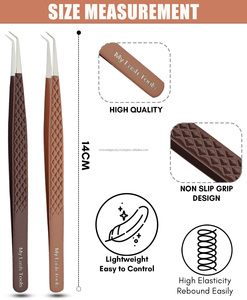 Pince à épiler d'isolation d'extension de cils personnalisée pince à épiler à pointe de fibre Volume pince à épiler pour extension de cils - Product Image 4