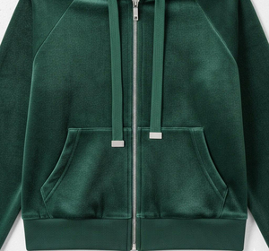 Conjunto Deportivo Ecológico para Mujer, Color Verde Oscuro, con Capucha, para Otoño, Manga Larga, Cierre con Cordón, Bolsillos Laterales, Color Sólido, Estilo Casual - Product Image 5