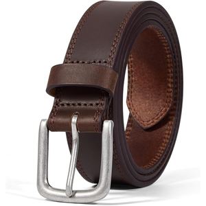 Cinturón de cuero de búfalo vintage para hombre, correa de cuero genuino de alta calidad, hebilla metálica clásica, cinturón de moda duradero - Product Image 3