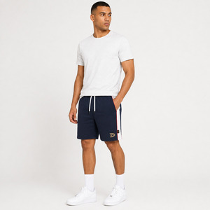 Shorts Bermuda Homme Bleu Marine à Cordon de Serrage avec Bandes Latérales Blanches et Logo – Collection Décontractée 2026 (Vente en Gros) - Product Image 4