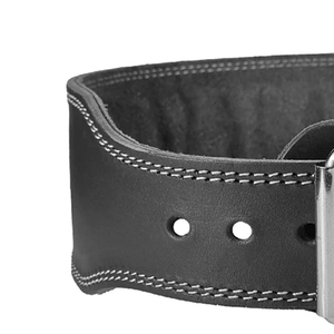 Premium Cowhide Leather Strong Heavy Duty Breathable Weightlifting Support <b>Belt</b> Buckle Closure Non-Slip Gym Training - Product Image 4