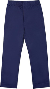Pantalons d'école pour garçons avec poches, bleu marine, taille élastique, tissu sergé confortable, coupe droite, uniforme scolaire pour enfants - Product Image 4