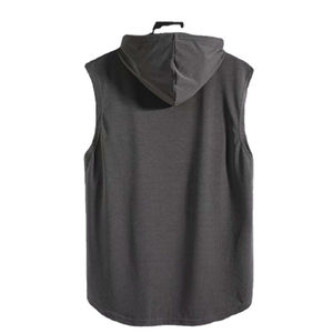 Camiseta sin mangas con capucha para hombre, de poliéster/algodón, al por mayor, con logotipo personalizado de fábrica, OEM, de alta calidad, de secado rápido, para verano, proveedor profesional PUFFIN - Product Image 6