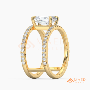 Moissanite <b>Open</b> Band <b>Ring</b> for Women Gold Tone Engagement Wedding Anniversary Jewelry Elegant Daily Wear Style - Product Image 6