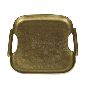 Luxury Cake Tray <b>Wedding</b> Table Decoration Handmade Metal Serving Trays For Pastry Dessert <b>Chocolate</b> Brownie Platter Hot Sell - Product Image 5