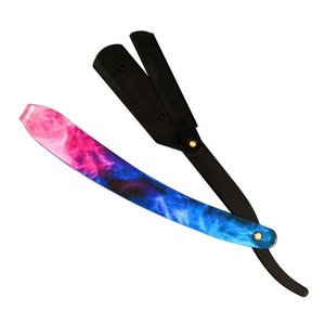 Navaja de Afeitar Recta de Acero Inoxidable de Lujo al por Mayor con Mango de Plástico y Hoja Afilada para Afeitar la Barba de Hombres - Product Image 1