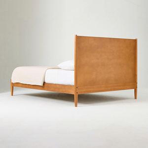 เตียงไม้จริงสไตล์โมเดิร์นกลางศตวรรษ ขาเรียว ขนาดคิงไซส์และควีนไซส์ - Product Image 2