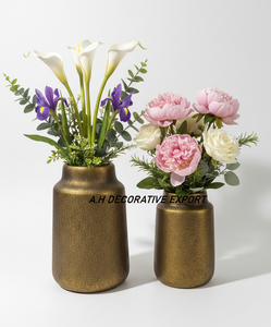 Antique Gold Metal Vase Decorative Handmade <b>Aluminium</b> Modern Home Interior <b>Table</b> Decor Floral Display Wedding Eco-Friendly - Product Image 5