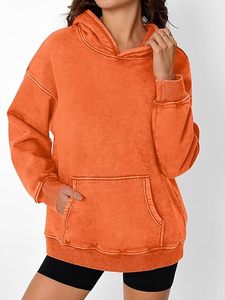 Nueva Llegada, Mejor Diseño, Sudadera con Capucha Extra Grande de Felpa Naranja con Efecto Ácido, Sudadera con Capucha para Hombre, 100% Algodón, Primavera, Ecológica - Product Image 1