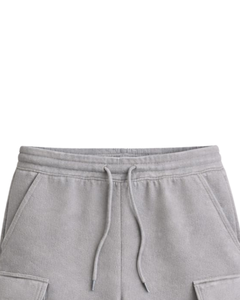 กางเกงขาสั้นคาร์โก้สีเทาอ่อนสำหรับผู้ชาย เอวยางยืด มีเชือกผูก สไตล์ลำลอง สตรีทแวร์ กระเป๋าหลายช่อง กางเกงขาสั้นฤดูร้อน รับทำโลโก้ตามสั่ง ผู้ผลิต OEM - Product Image 4