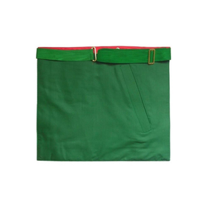 Tablier maçonnique écossais artisanal du Maître de St. Andrew, avec rosettes blanches, vertes et rouges, pour cérémonies, sur mesure - Product Image 2