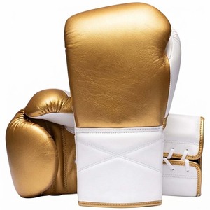 Guantes de Boxeo Profesionales Hechos a Medida por YAMU ENTERPRISES, de Cuero, con Cordones, Correa de Muñeca Ajustable, Absorción de Humedad, para Entrenamiento Completo - Product Image 1