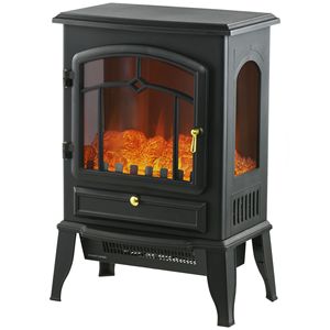 750W/1500W Electric Fireplace <b>Heater</b> Freestanding Black Stove 3-Sided Realistic Flame LED Display AU <b>Plug</b> Overheat Protection - Product Image 1